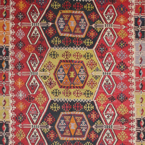 Large Turkish Flatwoven Kilim