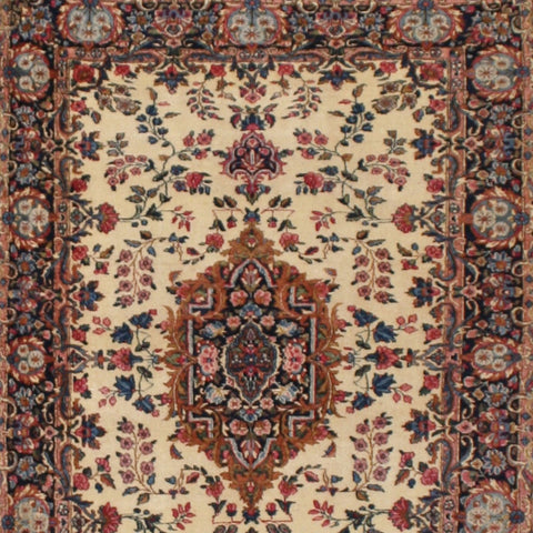 Ivory Persian Kerman Rug