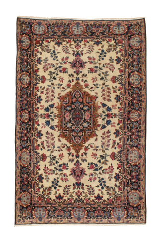 Ivory Persian Kerman Rug