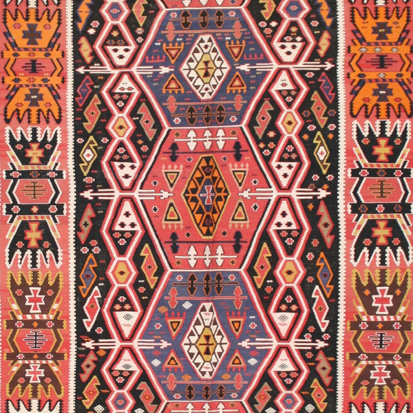 Large Colorful Semi-Antique Shirvan Kilim